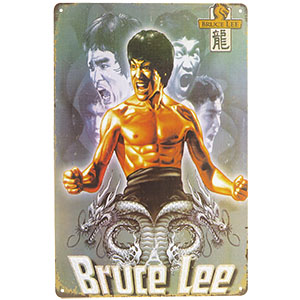 Kovová tabuľa Bruce Lee 20 x 30 cm