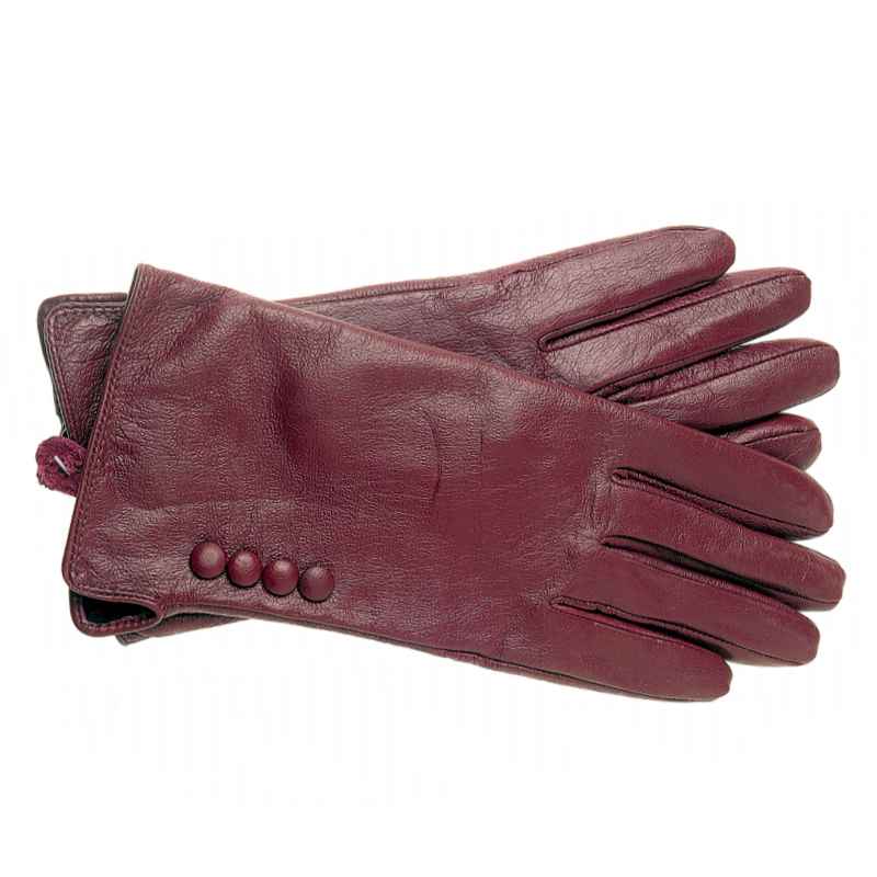 dámske rukavice kožené - bordové 