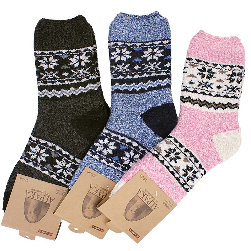 Dámske ponožky Alpaca 3ks Nórsky vzor SOB