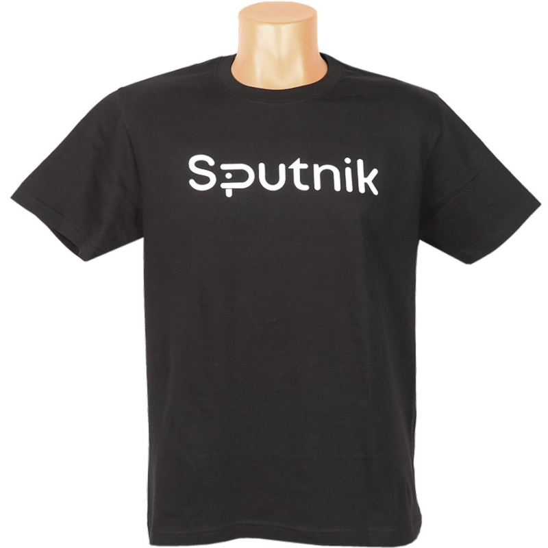 Tričko s potlačou Sputnik čierne, krátke