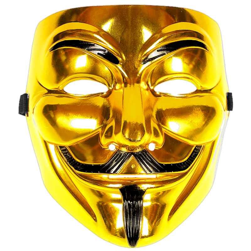 Maska na tvár Anonymous zlatá