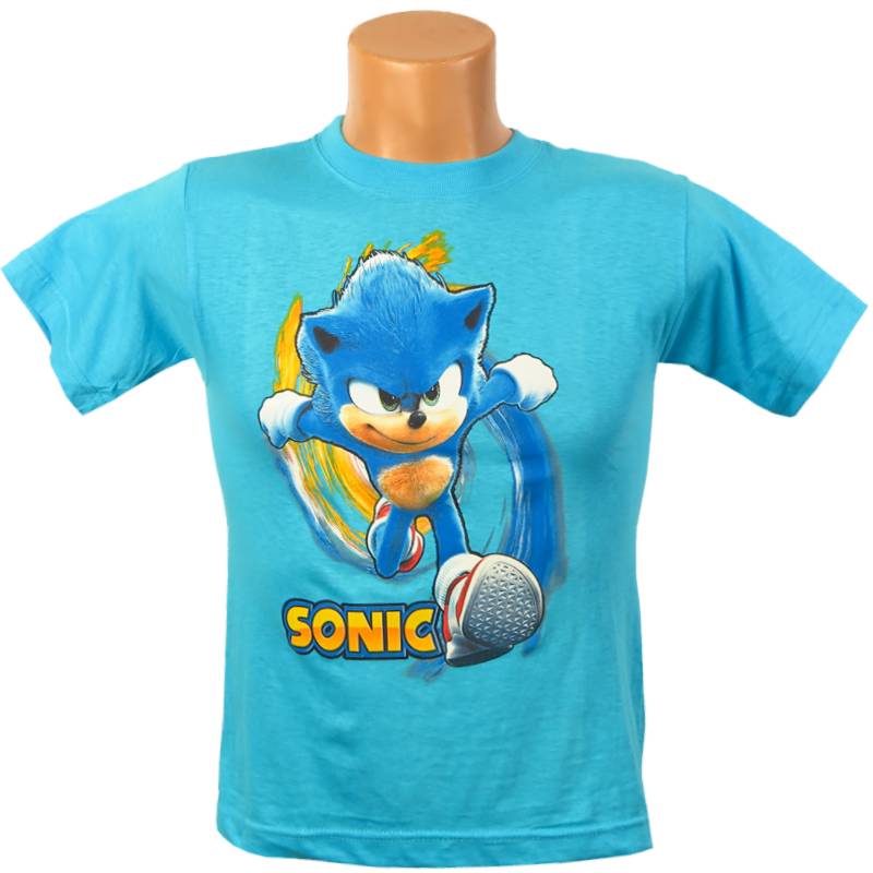 Detské tričko s krátkym rukávom Sonic, bledomodré