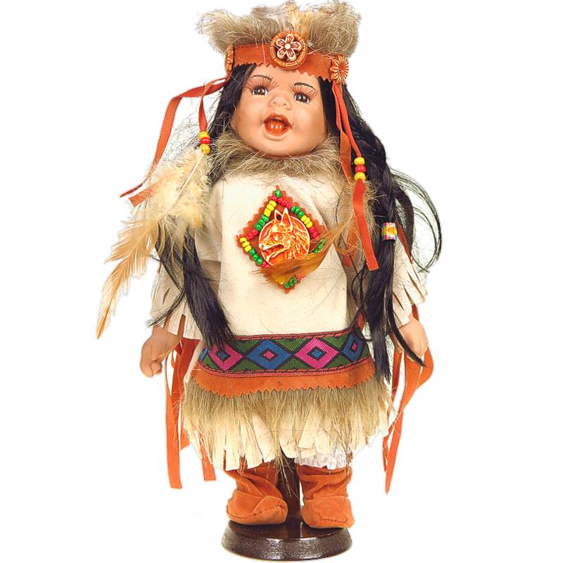 Porcelánová bábika indiánka Sakari