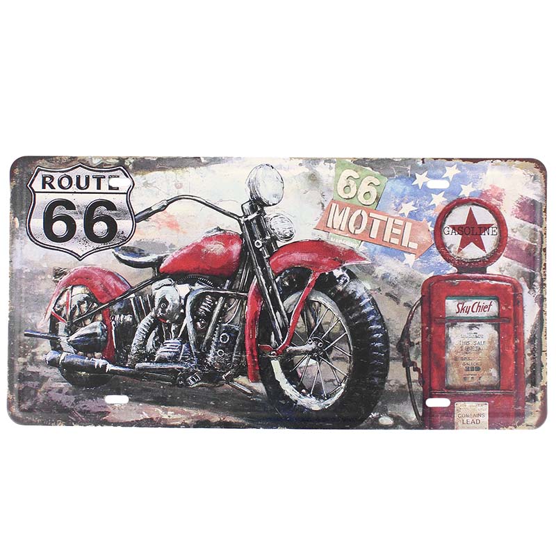 Retro ceduľa plechová Route 66 30x15
