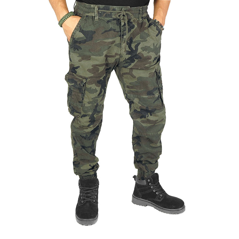Pánske maskáčové nohavice Loshan Army Green 8087-76