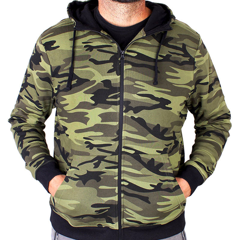 Mikina na zips pánska Malfini Camo Zipper C19 Woodland