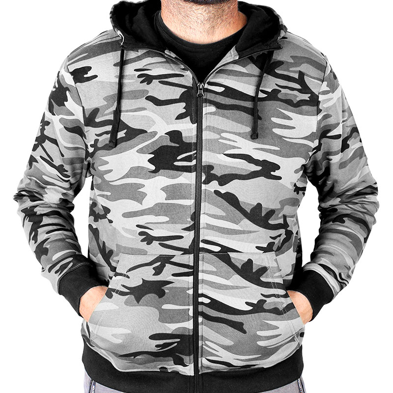 Mikina na zips pánska Malfini Camo Zipper C19 Woodland
