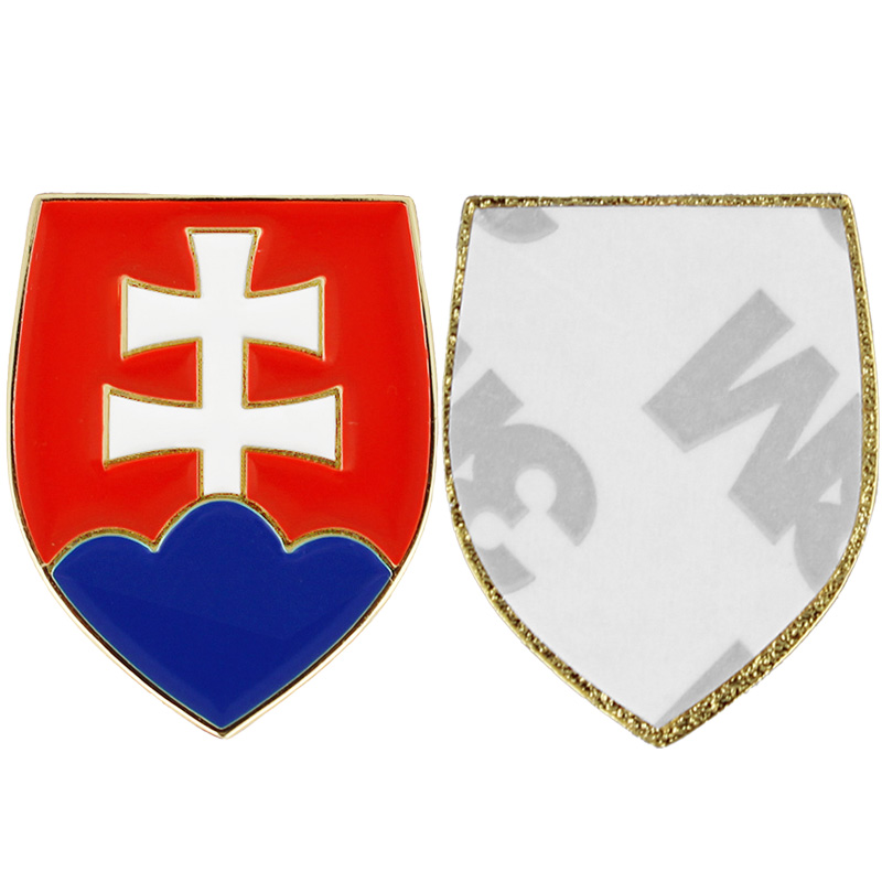 Kovový odznak slovenský erb samolepiaci 25mm