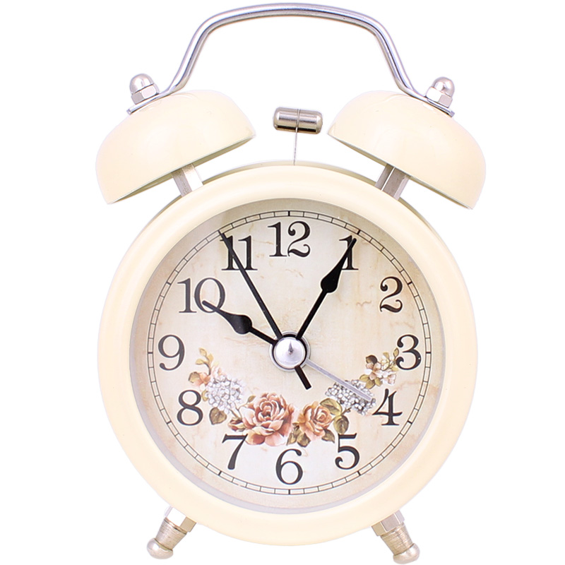 Retro budík Vintage béžový 12cm