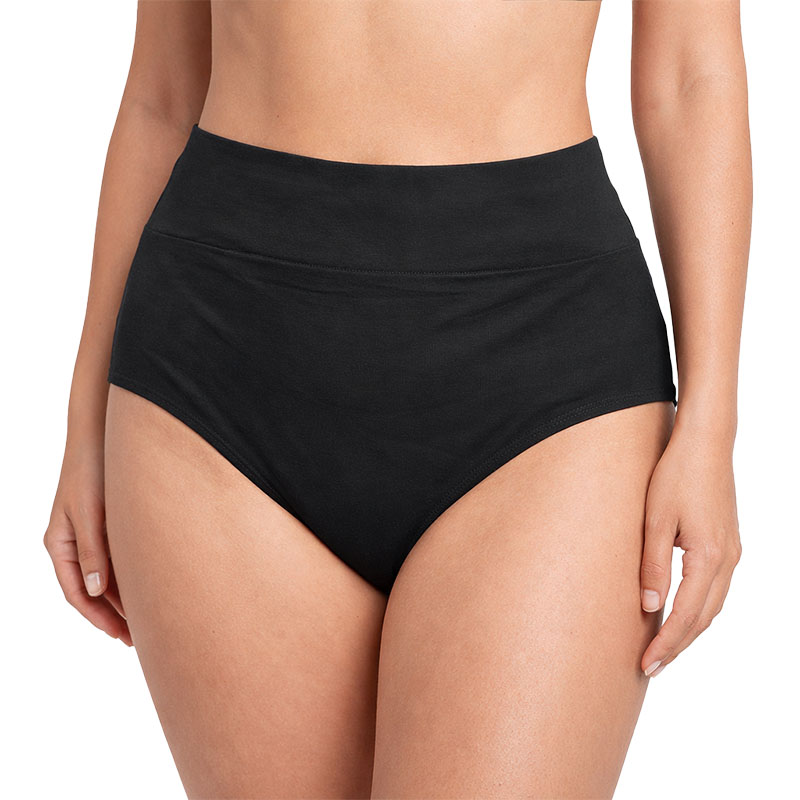 Dámske nohavičky s vysokým pásom čierne HF