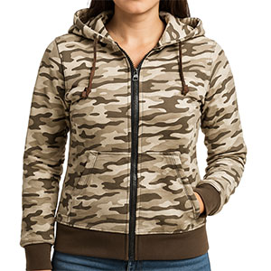 Mikina dámska DH maskáčová desert