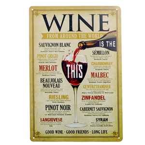 plechová tabula WINE víno 20x30 cm