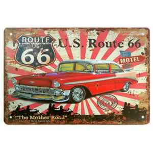RETRO tabuľa U.S. Route 66 Motel Vacancy drevená 