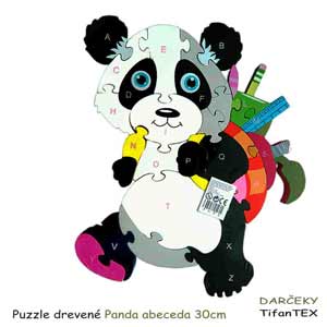 Puzzle drevené Panda abeceda 30 cm