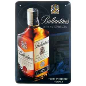 Plechová retro ceduľa Ballantines 20x30 cm