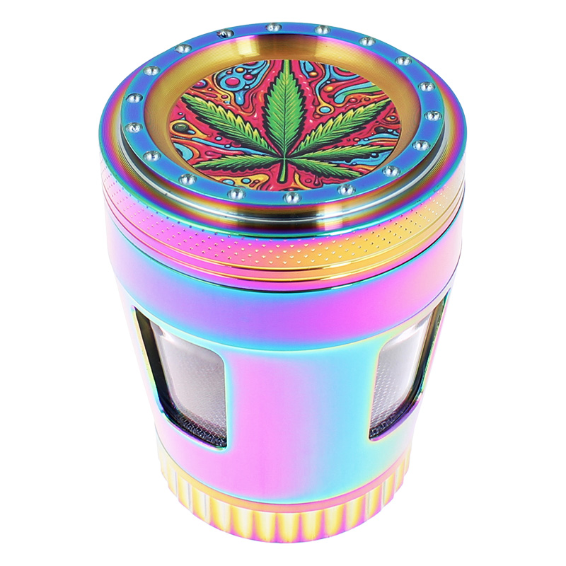 Drvička grinder s obrázkom marihuany
