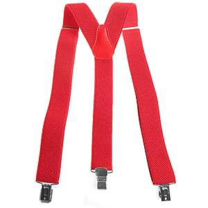 Traky na nohavice 3x klip červené 
