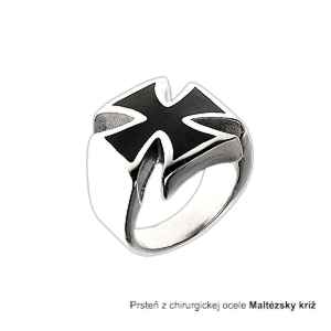 Prsteň Maltézsky kríž z chirurgickej ocele