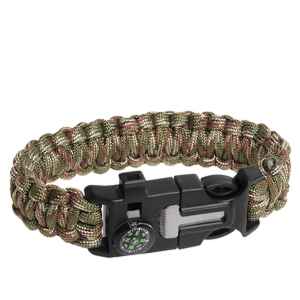 Paracord náramok Kresadlo a Kompas Woodland