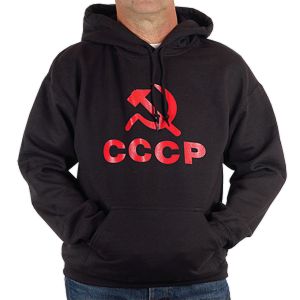Pánska mikina CCCP čierna, červený nápis