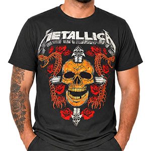 Pánske tričko Metallica Skull Latin Cross, krátky rukáv