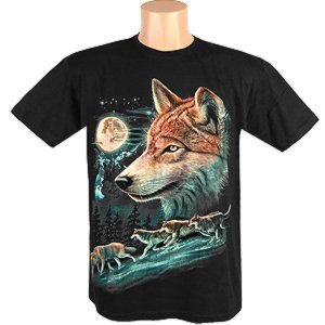 Pánske tričko s potlačou vlci