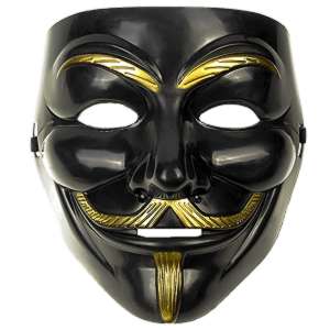 Maska na tvár Anonymous zlatočierna