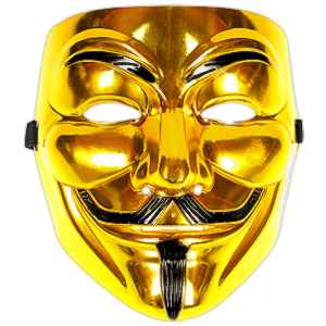 Maska na tvár Anonymous zlatá