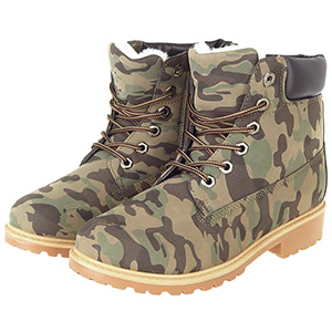 Turistické topánky dámske maskáčové, zateplené