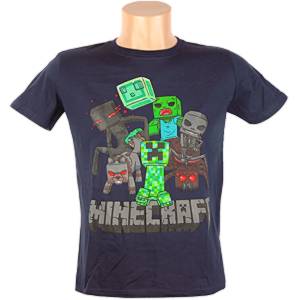 Minecraft tričko s krátkym rukávom tmavomodré