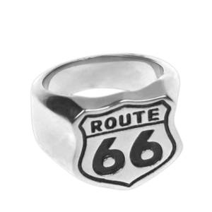 Strieborný prsteň z chirurgickej ocele Route 66