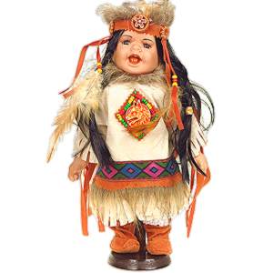 Porcelánová bábika indiánka Sakari
