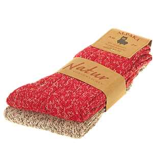 Dámske ponožky z vlny Alpaka 2 páry červené