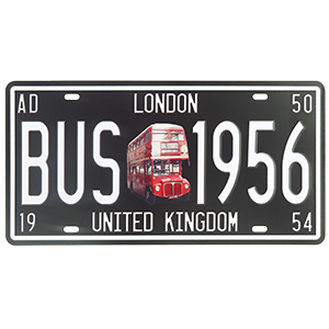 Retro ceduľa London Bus 30 x 15 cm