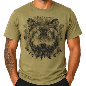 Pánske tričko Night Wolf fa. oliva