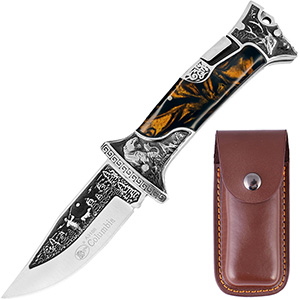 Vreckový nôž pre poľovníka s puzdrom