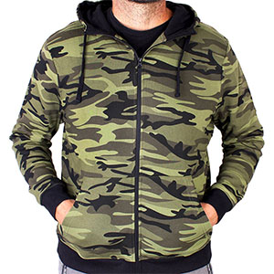 Mikina na zips pánska Malfini Camo Zipper C19 Woodland