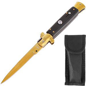 Vyskakovací nôž Mafia 220mm zlatý