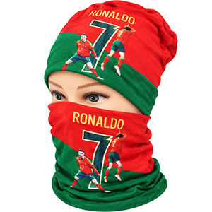 Futbalová čiapka s nákrčníkom pre deti Ronaldo