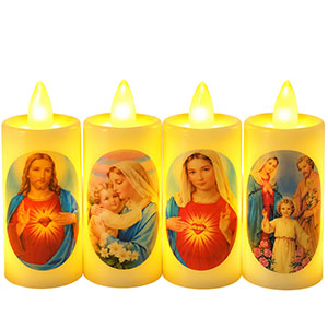 LED sviečky s obrázkom sada 4ks