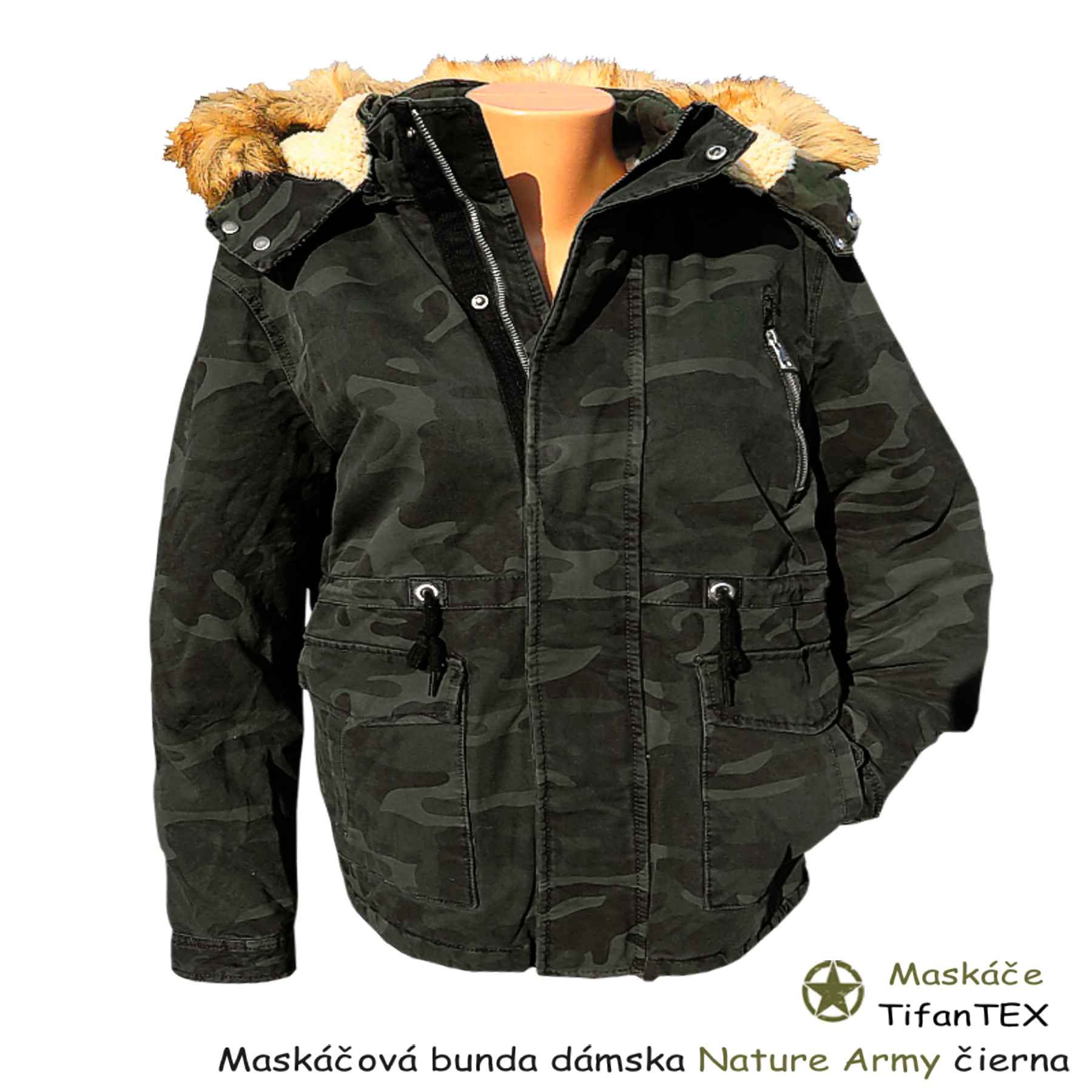 Maskáčová bunda dámska Nature Army čierna