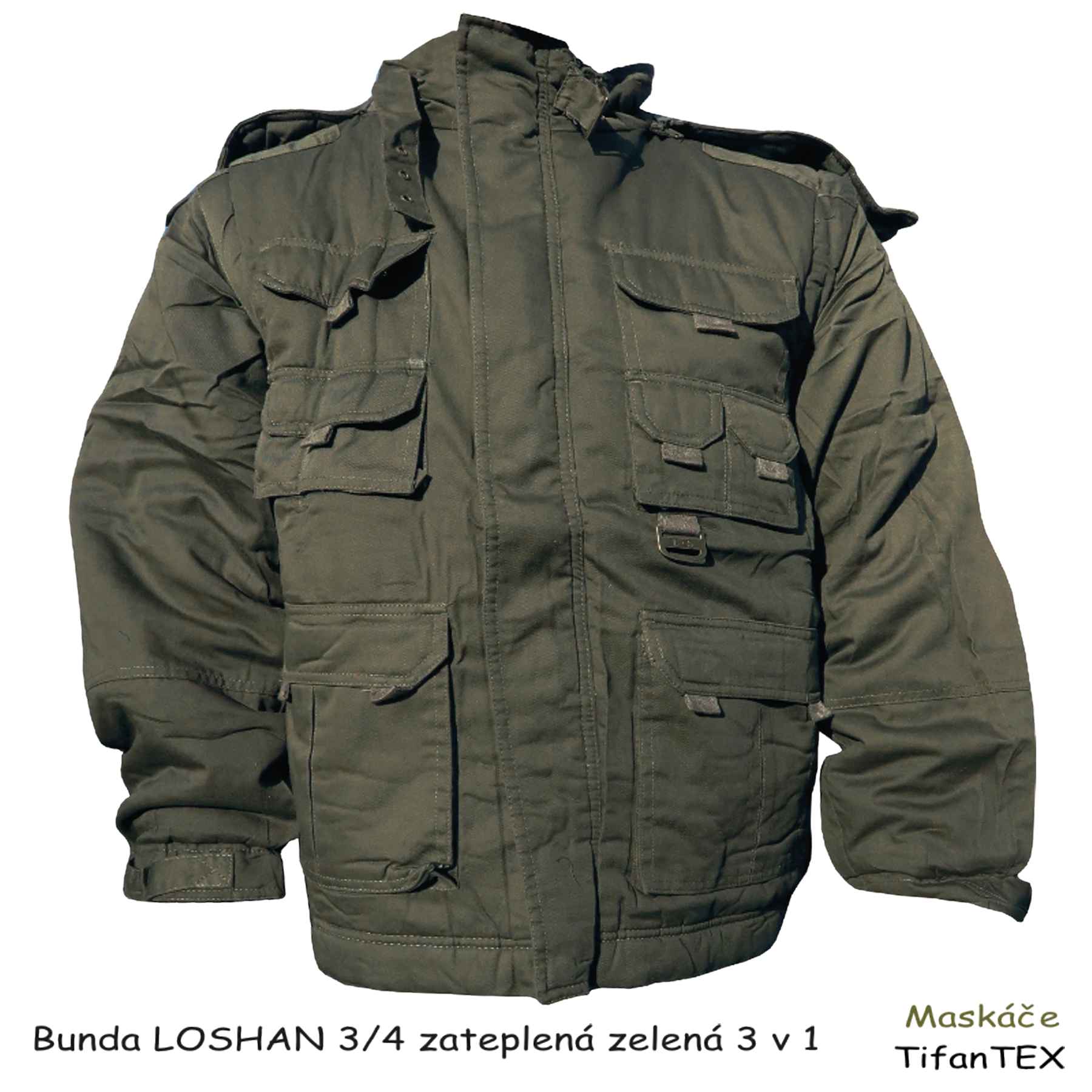 Bunda LOSHAN 3/4 zateplená zelená 3 v 1