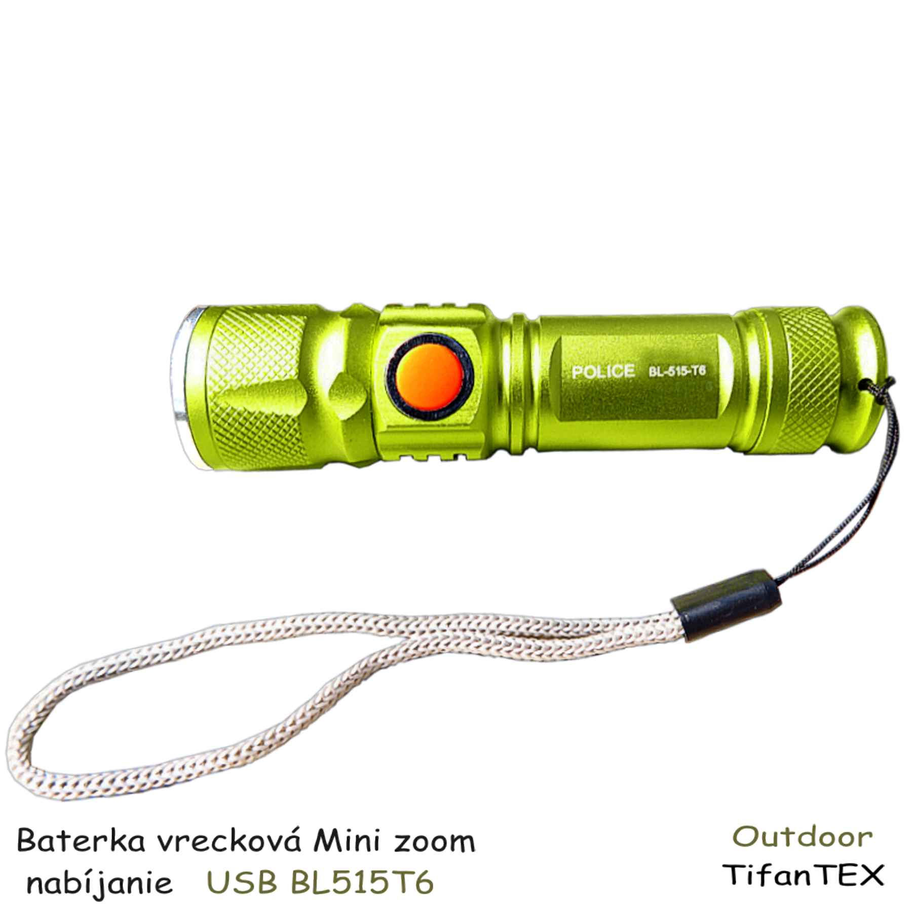 Nabíjateľná baterka vrecková Mini zoom USB BL515T6