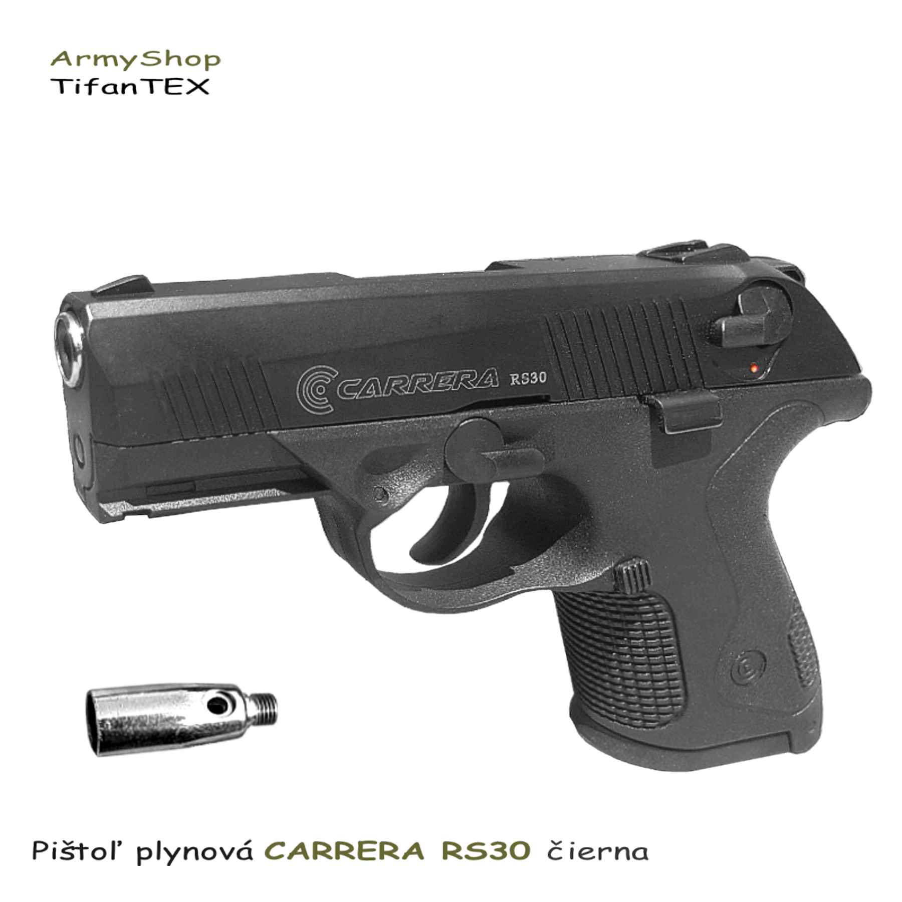 Pištoľ plynová Carrera RS30  cal. 9 mm – čierna, Tifantex zbrane